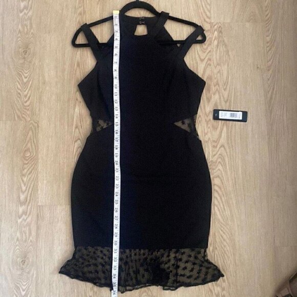 Baddie Y2K Mini Dress Size 6 Bebe NWT Harness Neck Cutout - Picture 14 of 16